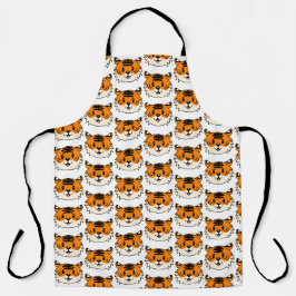Niedlich Lächelnder Cartoon Tiger Schürze