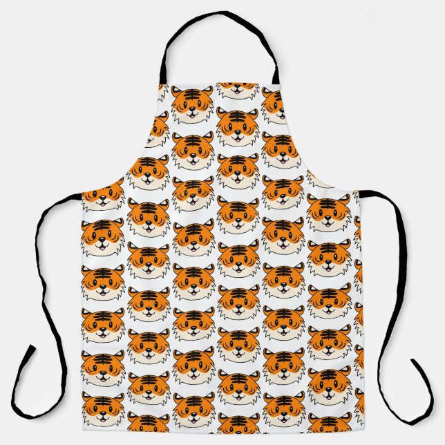 Niedlich Lächelnder Cartoon Tiger Schürze (Vorderseite)