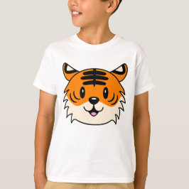 Niedlich Lächelnder Cartoon Tiger T-Shirt