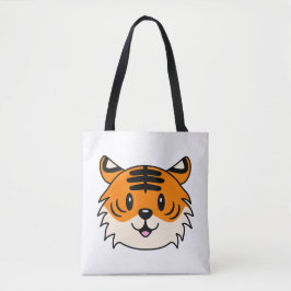 Niedlich Lächelnder Cartoon Tiger Tasche