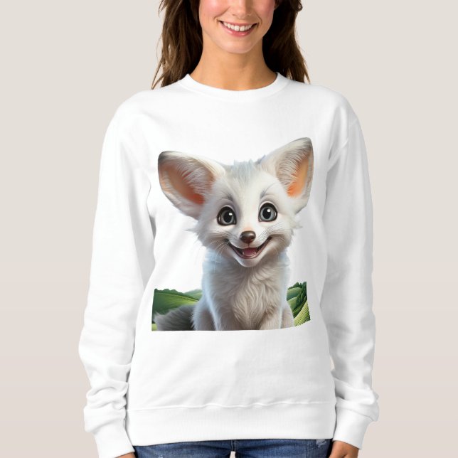 Niedlich lächelnder Fennec-Fuchs Sweatshirt (Vorderseite)