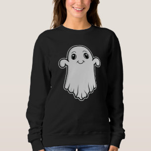 Niedlich Lächelnder Geist Cartoon Illustration Hal Sweatshirt