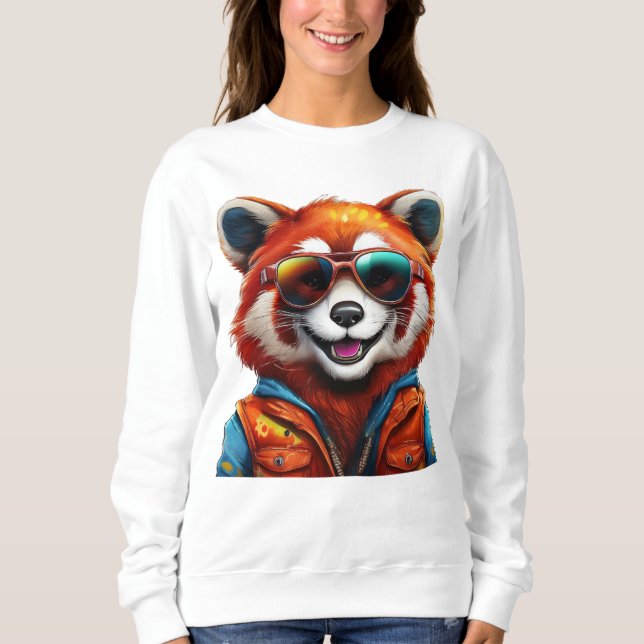 Niedlich lächelnder roter Panda Sweatshirt (Vorderseite)