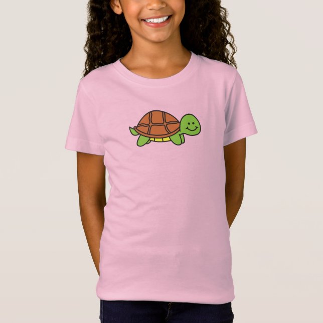 Niedlich Lächelnder SchildkrötenCartoon T-Shirt (Vorderseite)