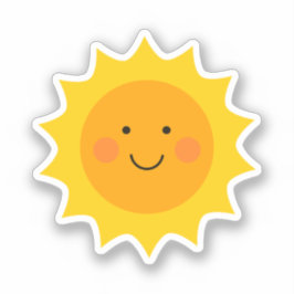 Niedlich lächelnder Sonnenaufkleber Aufkleber