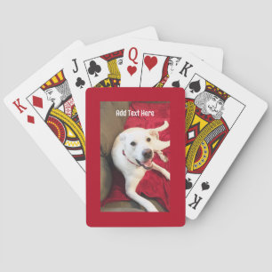 Niedlich lächelnder Welpenhund Weihnachten Spielkarten