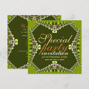 Niedlich Lacy Fresh Green Girls Party Einladungen