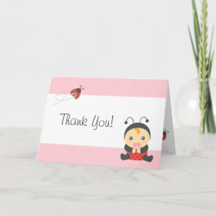 Niedlich Ladybug Baby Girl, vielen Dank Dankeskarte
