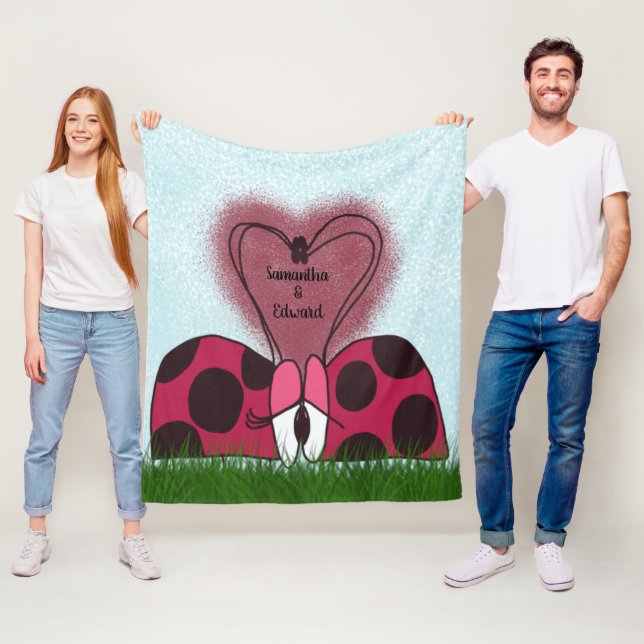 Niedlich Ladybug Couple Fleecedecke (Beispiel)