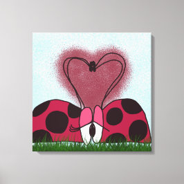Niedlich Ladybug Couple Leinwanddruck