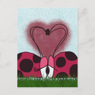 Niedlich Ladybug Couple Postkarte