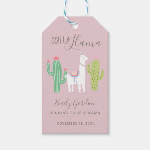 Niedlich Lama Baby Dusche Succules Girl pink Geschenkanhänger