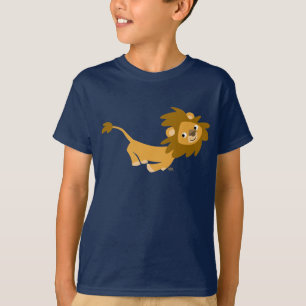 Niedlich laufende Cartoon Löwenkinder-T - Shirt