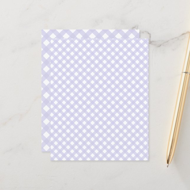 Niedlich Lavender Gingham Pattern Scrapbook Paper (Vorderseite/Rückseite Beispiel)