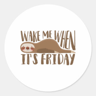 Niedlich Lazy Sloth Memes Niedlich Little Sloth Runder Aufkleber