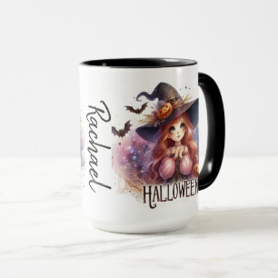 Niedlich lebende Hexe mit personalisierten Flederm Tasse