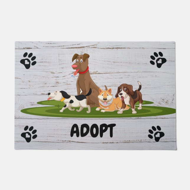 Niedlich lebende Hunde Fußmatte (Vorderseite)