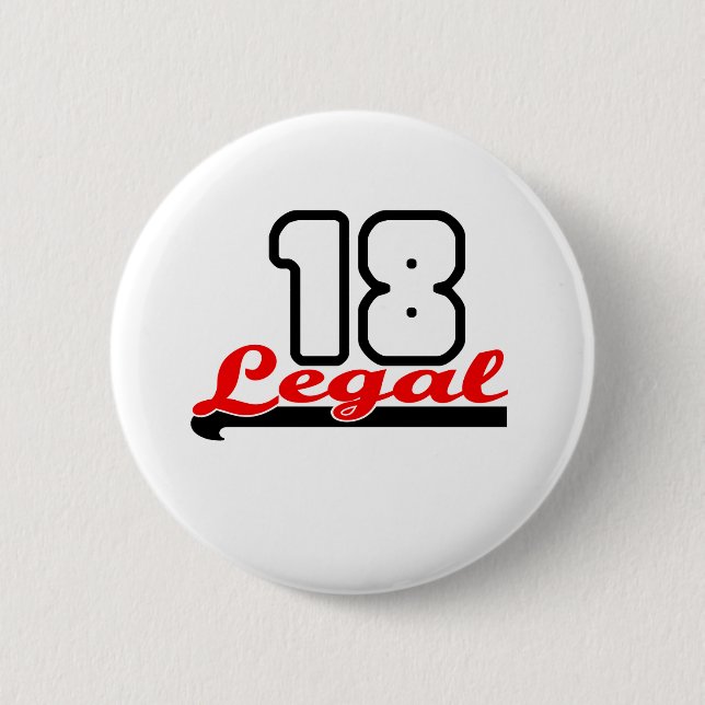 Niedlich, "legales 18" Entwurf Button (Vorderseite)