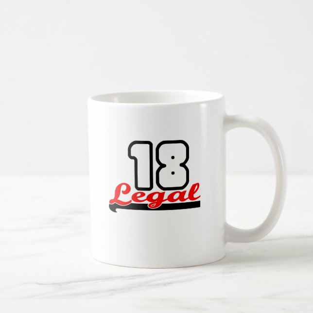 Niedlich, "legales 18" Entwurf Kaffeetasse (Rechts)