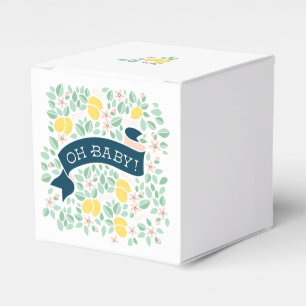 Niedlich Lemon Yellow Botanical Baby Dusche Geschenkschachtel