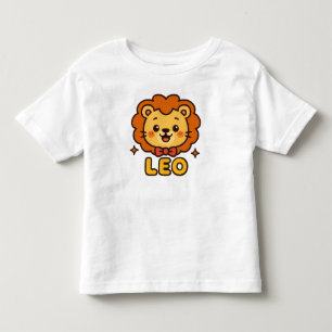 Niedlich Leo Zodiac Lion - Cartoon Astrologie Desi Kleinkind T-shirt
