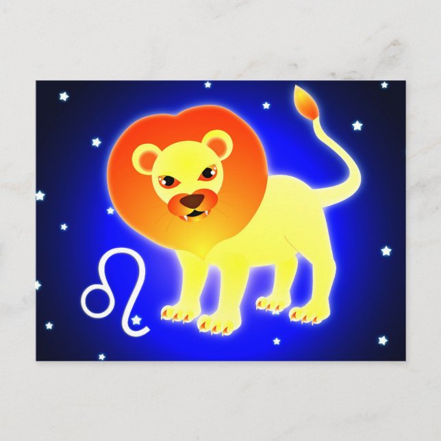 Niedlich Leo Zodiac Postkarte (Vorderseite)