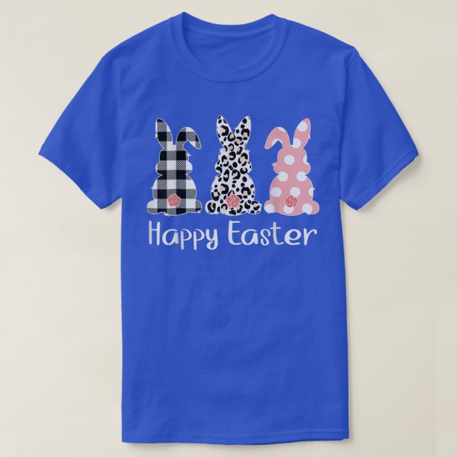Niedlich Leopard Bunny Spring Hunt Eggs Rabbit Hap T-Shirt (Design vorne)
