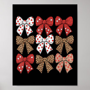 Niedlich Leopard Cheetah Print Coquette Bows Girl Poster