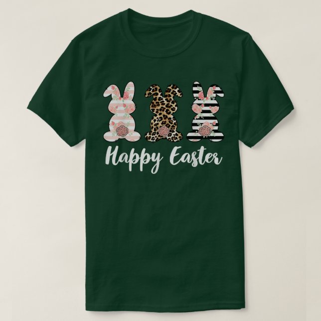Niedlich Leopard Karierte Kaninchen Bunny Women Mä T-Shirt (Design vorne)