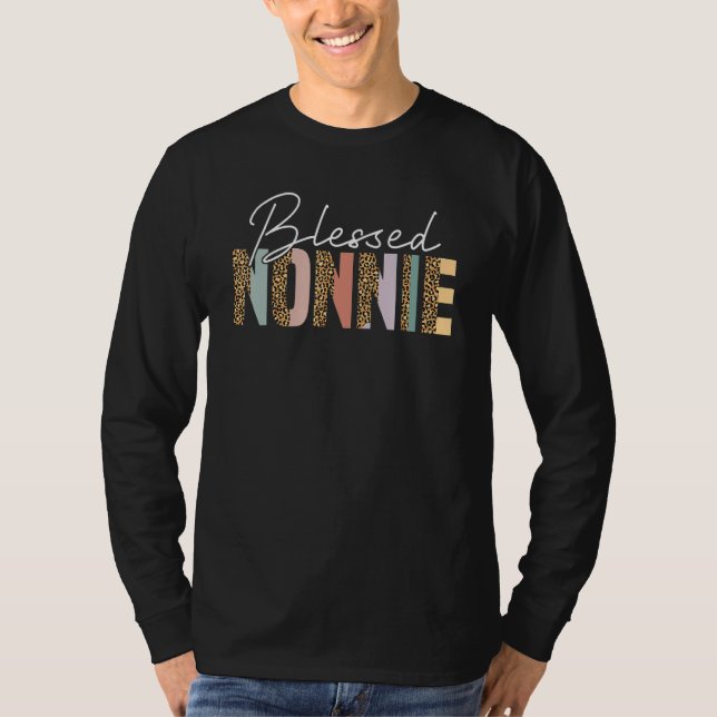 Niedlich Leopard Print, gesegnet mit Nonnie T-Shirt (Vorderseite)