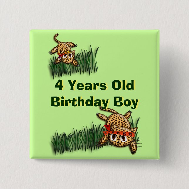 Niedlich Leopard Safari Geburtstagslädt Magnet Button (Vorderseite)