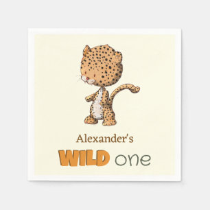 Niedlich Leopard Wild One Geburtstag Serviette