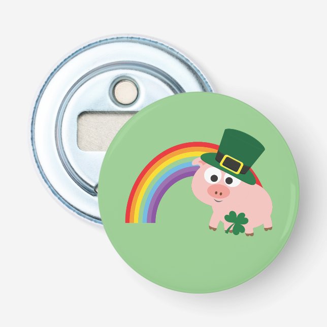 Niedlich Leprechaun Pig Flaschenöffner (Vorderseite)