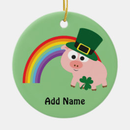 Niedlich Leprechaun Pig Keramik Ornament