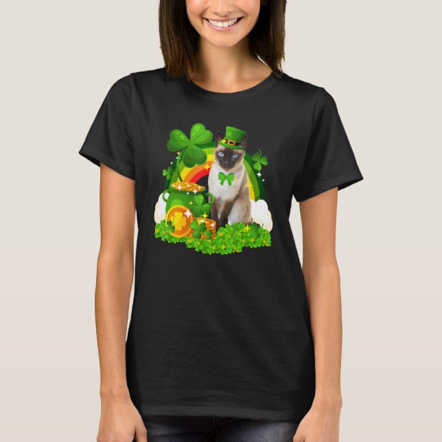 Niedlich Leprechaun Siamese Cat Lover Eigentümer S T-Shirt (Vorderseite)