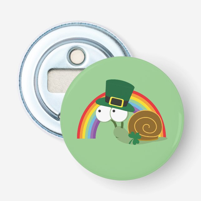 Niedlich Leprechaun Snail Flaschenöffner (Vorderseite)