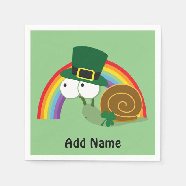 Niedlich Leprechaun Snail Serviette (Vorderseite)