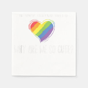 Niedlich LGBT Rainbow Heart Lesbian Gay Pride Mona Serviette