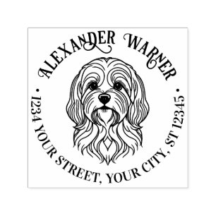 Niedlich Lhasa Apso Dog Rücksendeadresse Permastempel