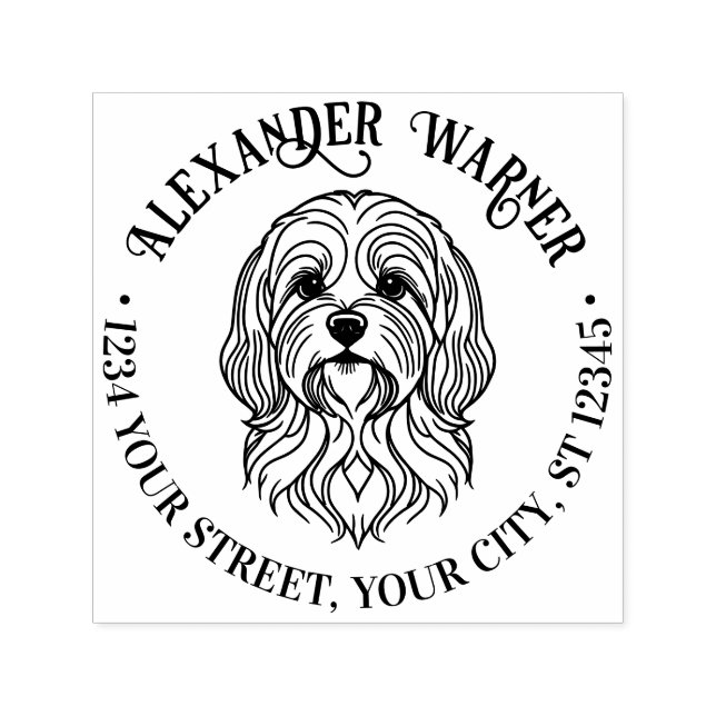 Niedlich Lhasa Apso Dog Rücksendeadresse Permastempel (Design)