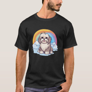 Niedlich Lhasa Apso Rainbow Cloud Kawaii Welppy Do T-Shirt
