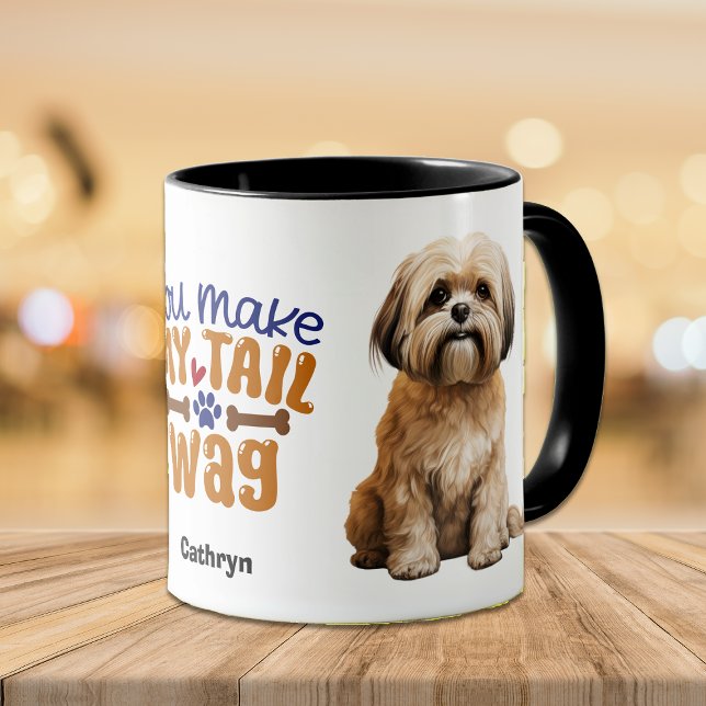 Niedlich Lhasa Apso Sie meinen Schwanz Wag Tasse (Von Creator hochgeladen)