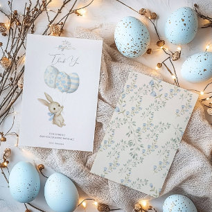 Niedlich Light Blue Baby Bunny Osterfest Dankeskarte