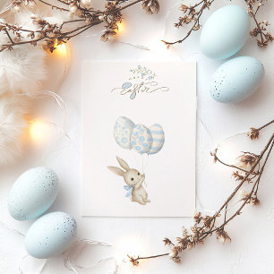Niedlich Light Blue Baby Bunny Osterfest Feiertagspostkarte