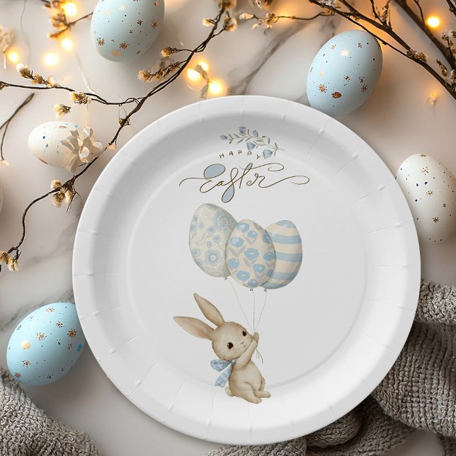 Niedlich Light Blue Baby Bunny Osterfest Pappteller (Von Creator hochgeladen)
