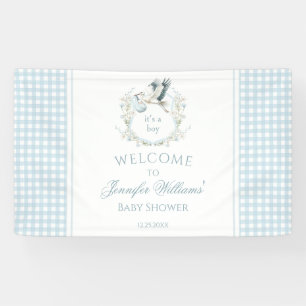Niedlich Light Blue Stork Baby Dusche Begrüßungsba Banner