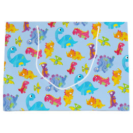 Niedlich Light Pastel Blue Baby Dinosaur Geburtsta Große Geschenktüte