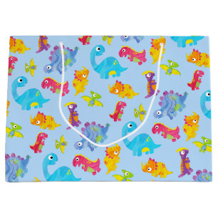 Niedlich Light Pastel Blue Baby Dinosaur Geburtsta Große Geschenktüte