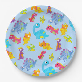 Niedlich Light Pastel Blue Baby Dinosaur Geburtsta Pappteller