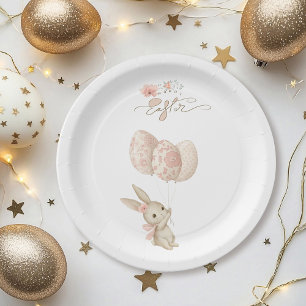 Niedlich Light Pink Baby Bunny Osterfest Pappteller